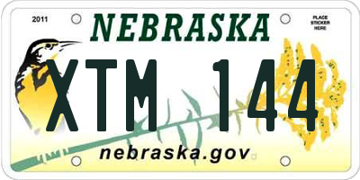NE license plate XTM144