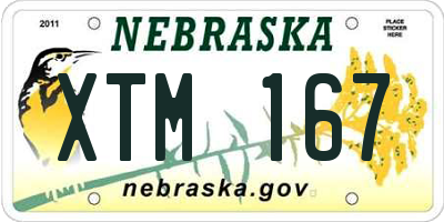 NE license plate XTM167