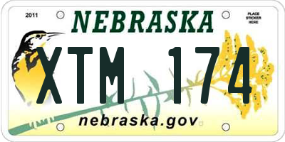 NE license plate XTM174