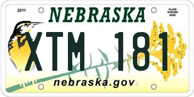 NE license plate XTM181