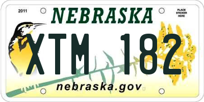 NE license plate XTM182