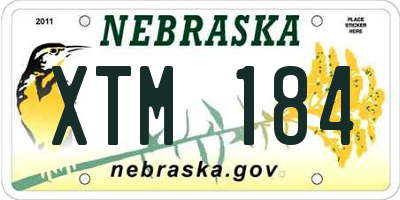 NE license plate XTM184