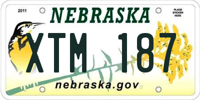 NE license plate XTM187