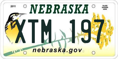NE license plate XTM197