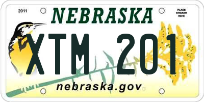 NE license plate XTM201