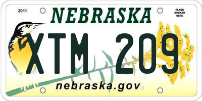 NE license plate XTM209