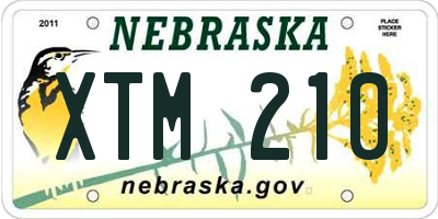 NE license plate XTM210