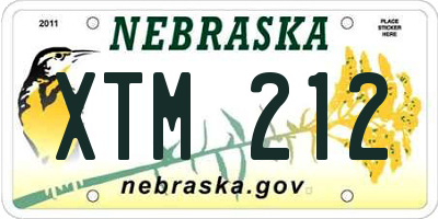 NE license plate XTM212