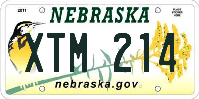 NE license plate XTM214