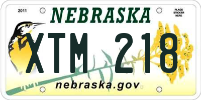 NE license plate XTM218