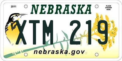 NE license plate XTM219