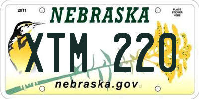 NE license plate XTM220