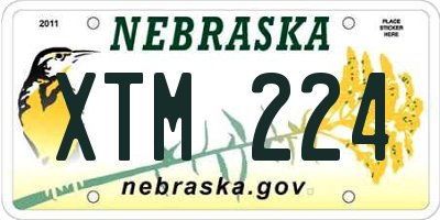 NE license plate XTM224