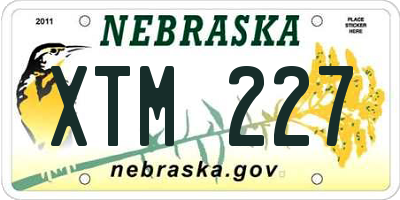 NE license plate XTM227