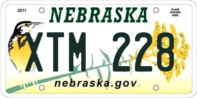 NE license plate XTM228