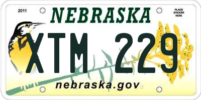 NE license plate XTM229