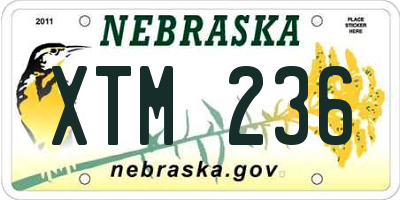 NE license plate XTM236
