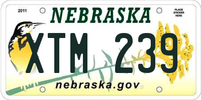 NE license plate XTM239