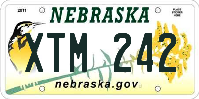 NE license plate XTM242