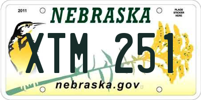 NE license plate XTM251