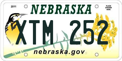 NE license plate XTM252