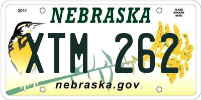 NE license plate XTM262