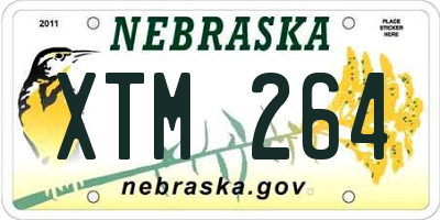 NE license plate XTM264