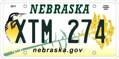 NE license plate XTM274
