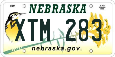 NE license plate XTM283
