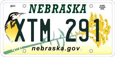 NE license plate XTM291