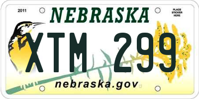 NE license plate XTM299