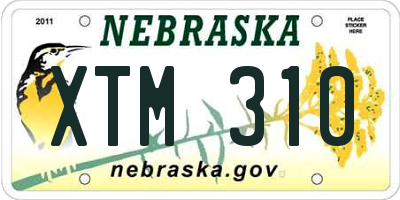 NE license plate XTM310