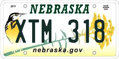 NE license plate XTM318