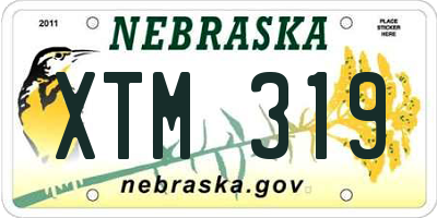 NE license plate XTM319
