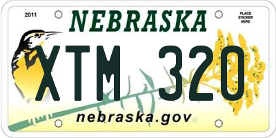 NE license plate XTM320