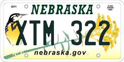 NE license plate XTM322