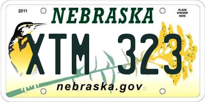 NE license plate XTM323