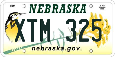 NE license plate XTM325