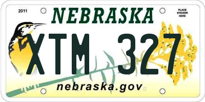 NE license plate XTM327