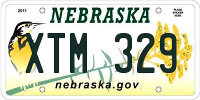 NE license plate XTM329