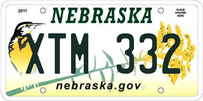 NE license plate XTM332
