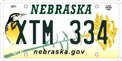 NE license plate XTM334