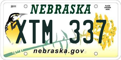 NE license plate XTM337