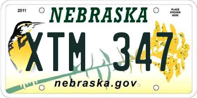 NE license plate XTM347
