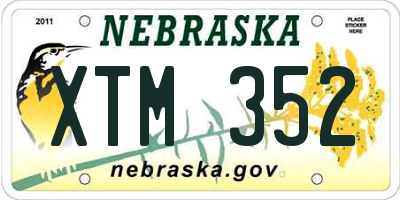 NE license plate XTM352