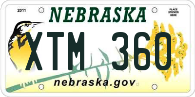 NE license plate XTM360