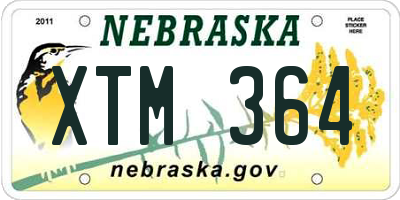 NE license plate XTM364