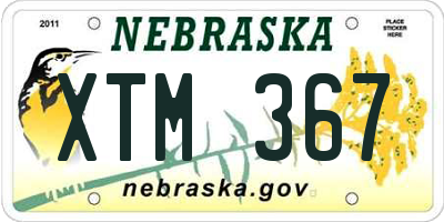 NE license plate XTM367