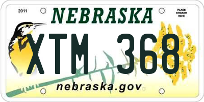NE license plate XTM368