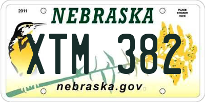NE license plate XTM382